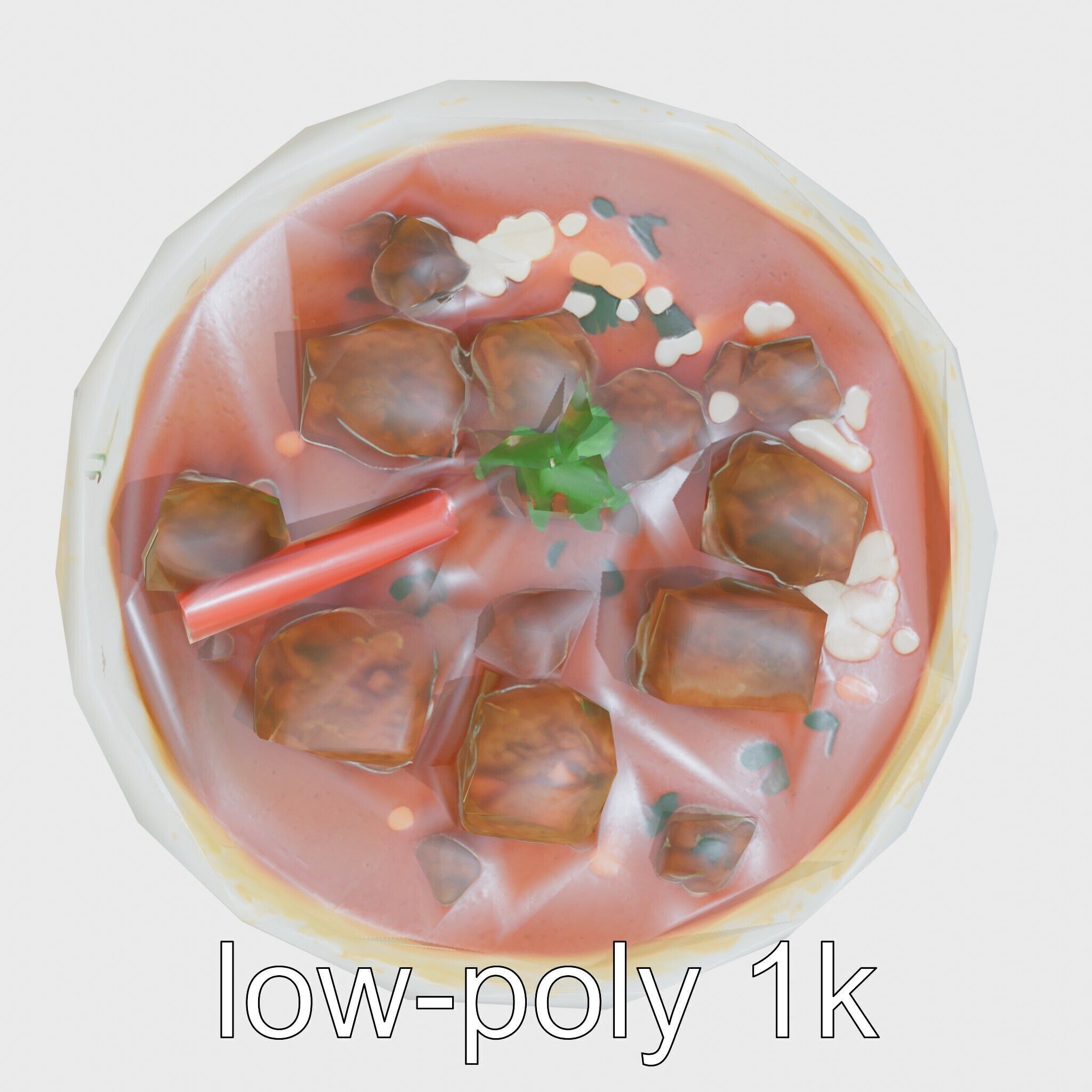Indonesian Rendang Curry Bowl 3D model pack Low-poly 3D model_31