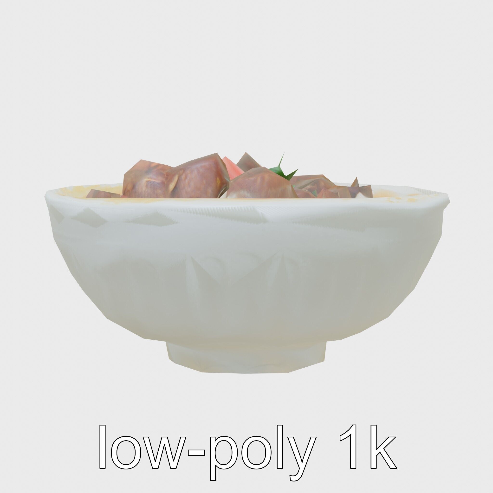 Indonesian Rendang Curry Bowl 3D model pack Low-poly 3D model_16