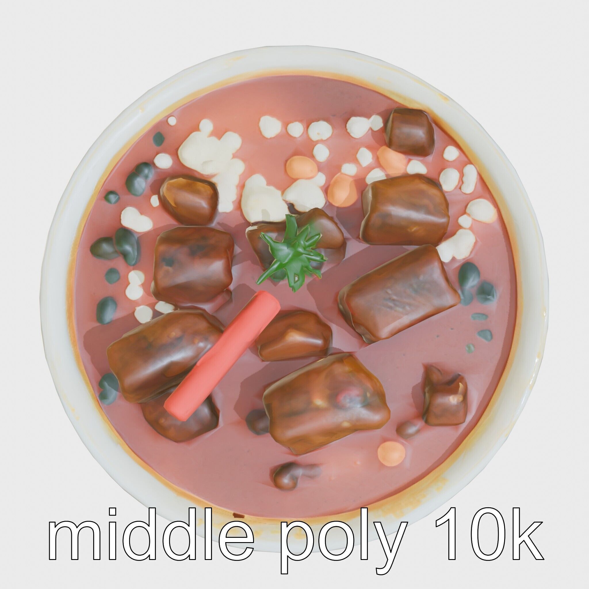 Indonesian Rendang Curry Bowl 3D model pack Low-poly 3D model_14