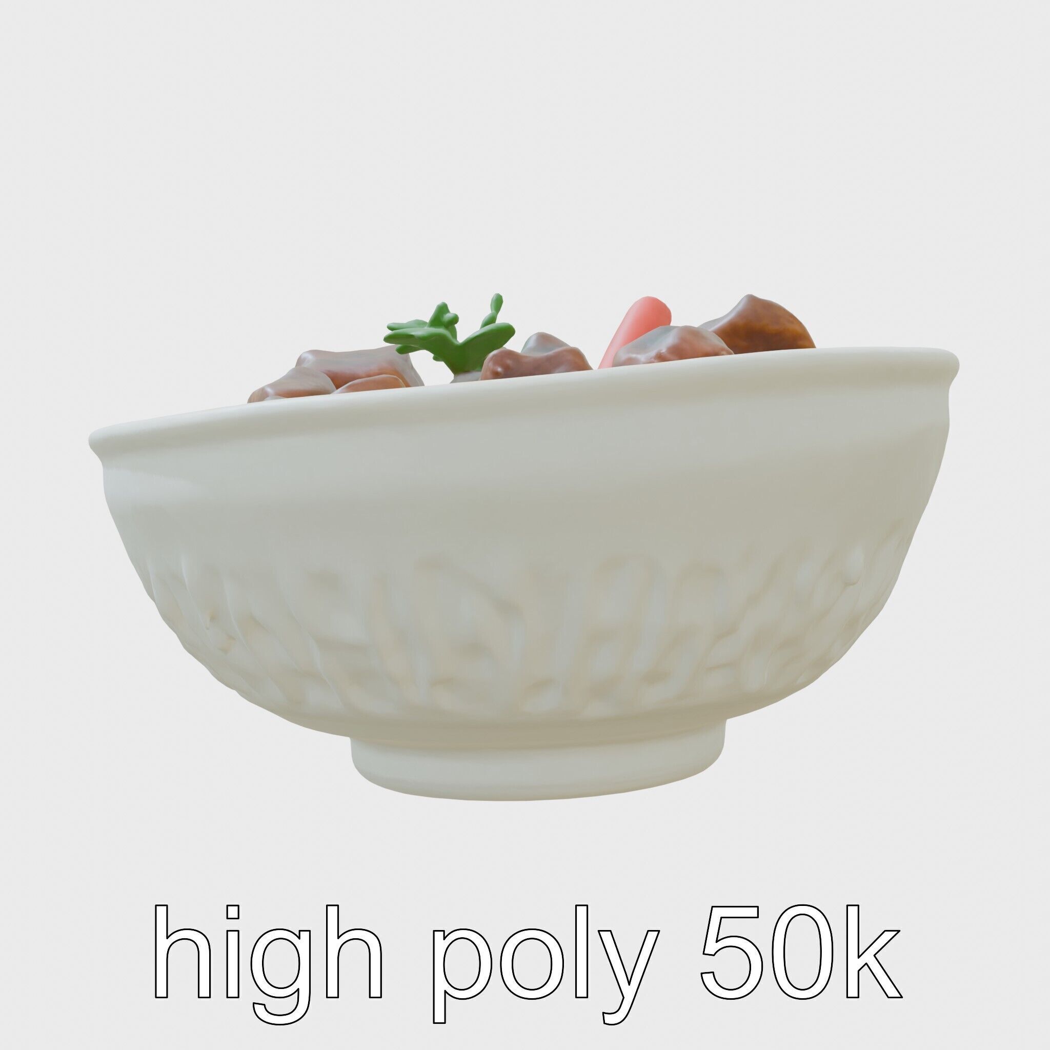 Indonesian Rendang Curry Bowl 3D model pack Low-poly 3D model_17
