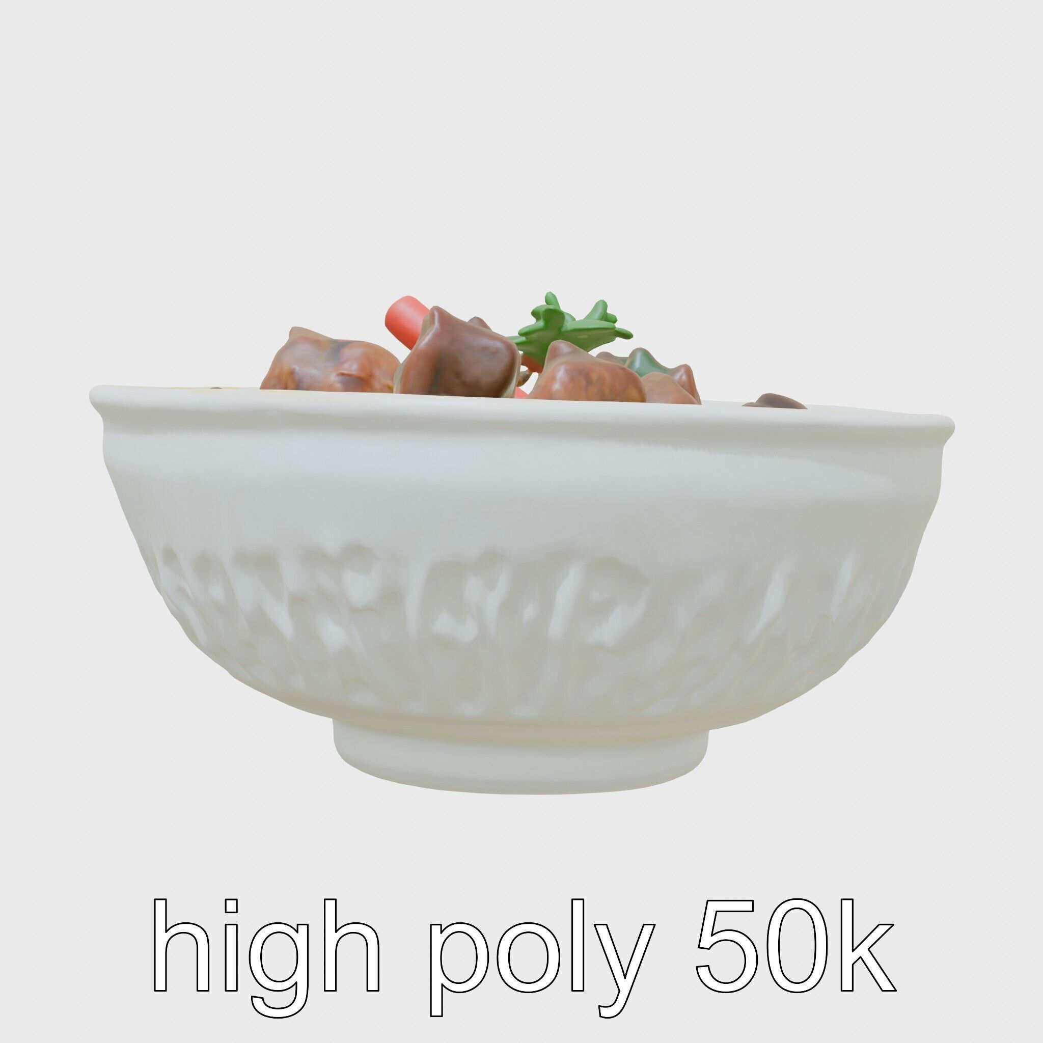 Indonesian Rendang Curry Bowl 3D model pack Low-poly 3D model_5