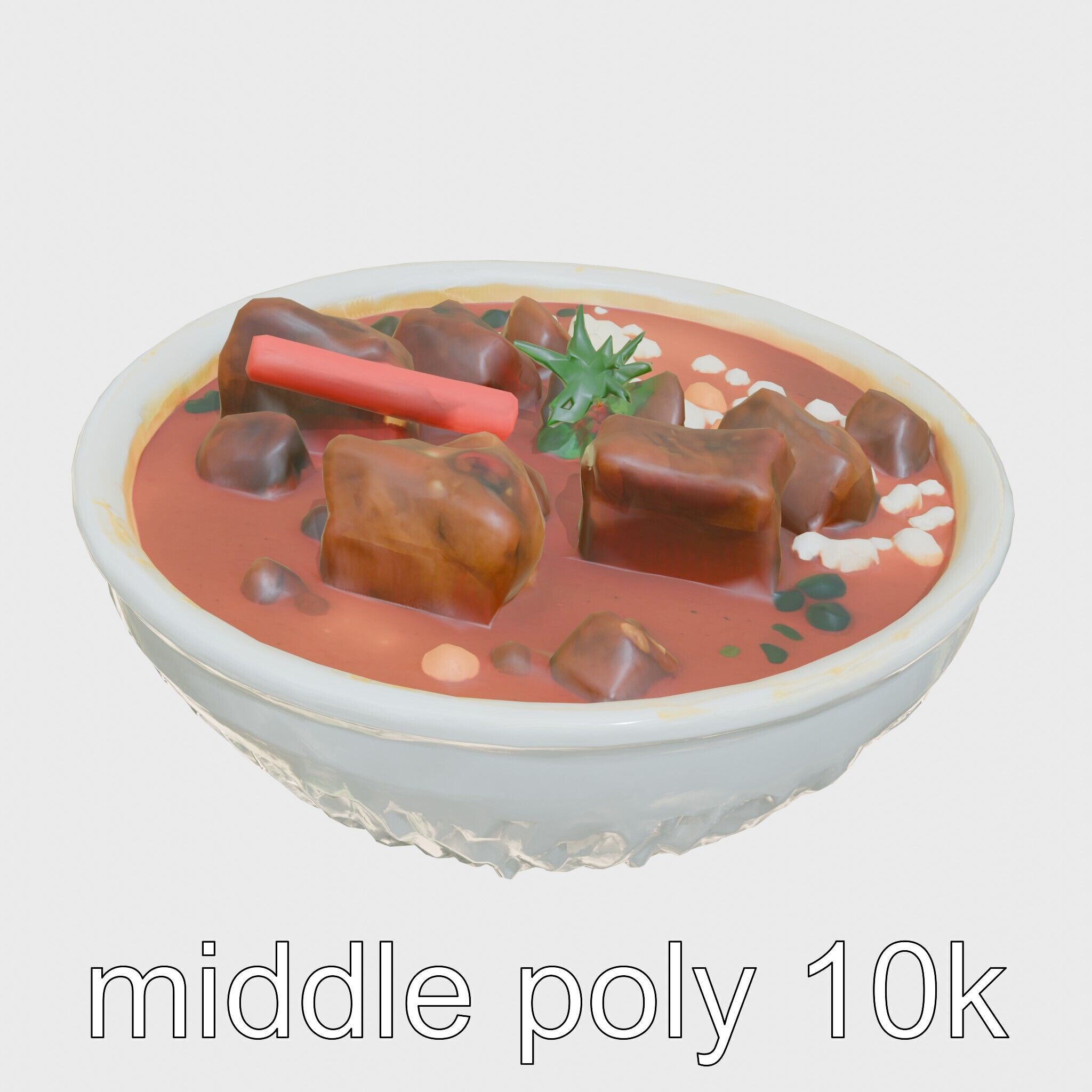 Indonesian Rendang Curry Bowl 3D model pack Low-poly 3D model_12