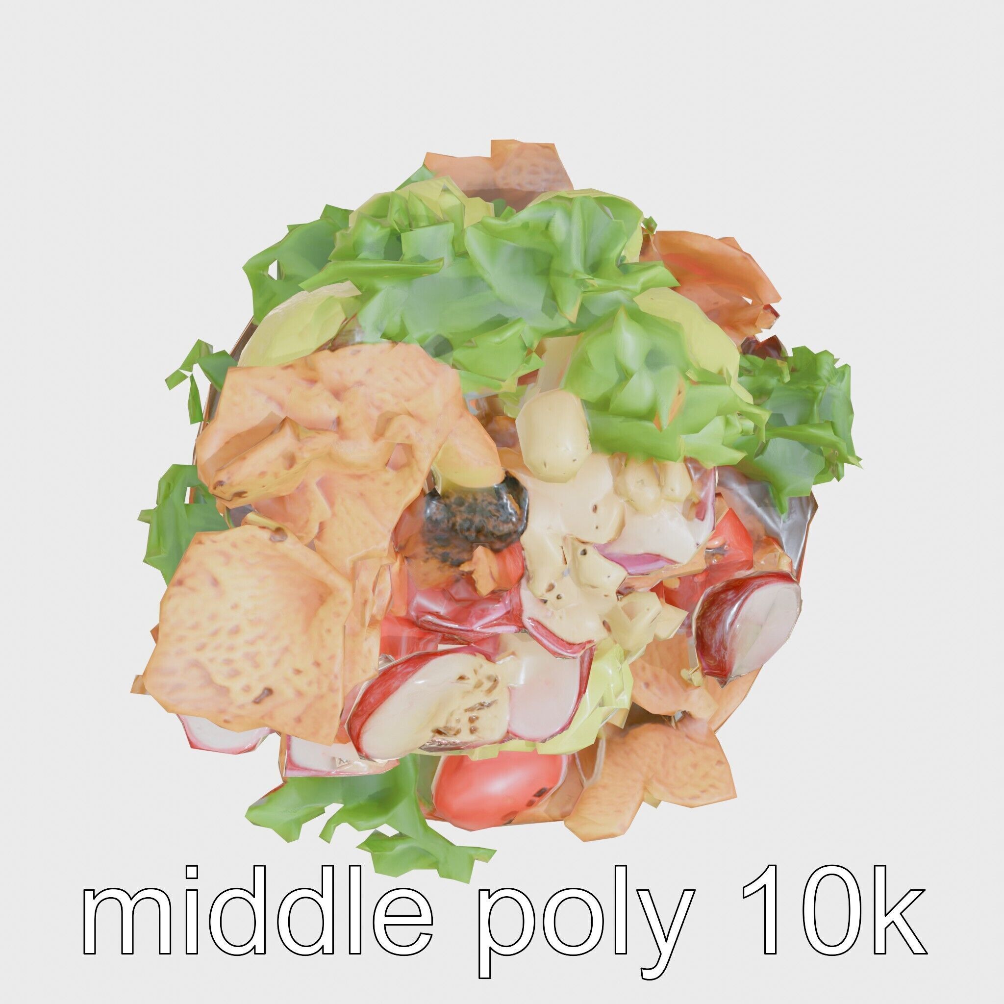 Lebanese Fattoush Salad 3D model pack Low-poly 3D model_14