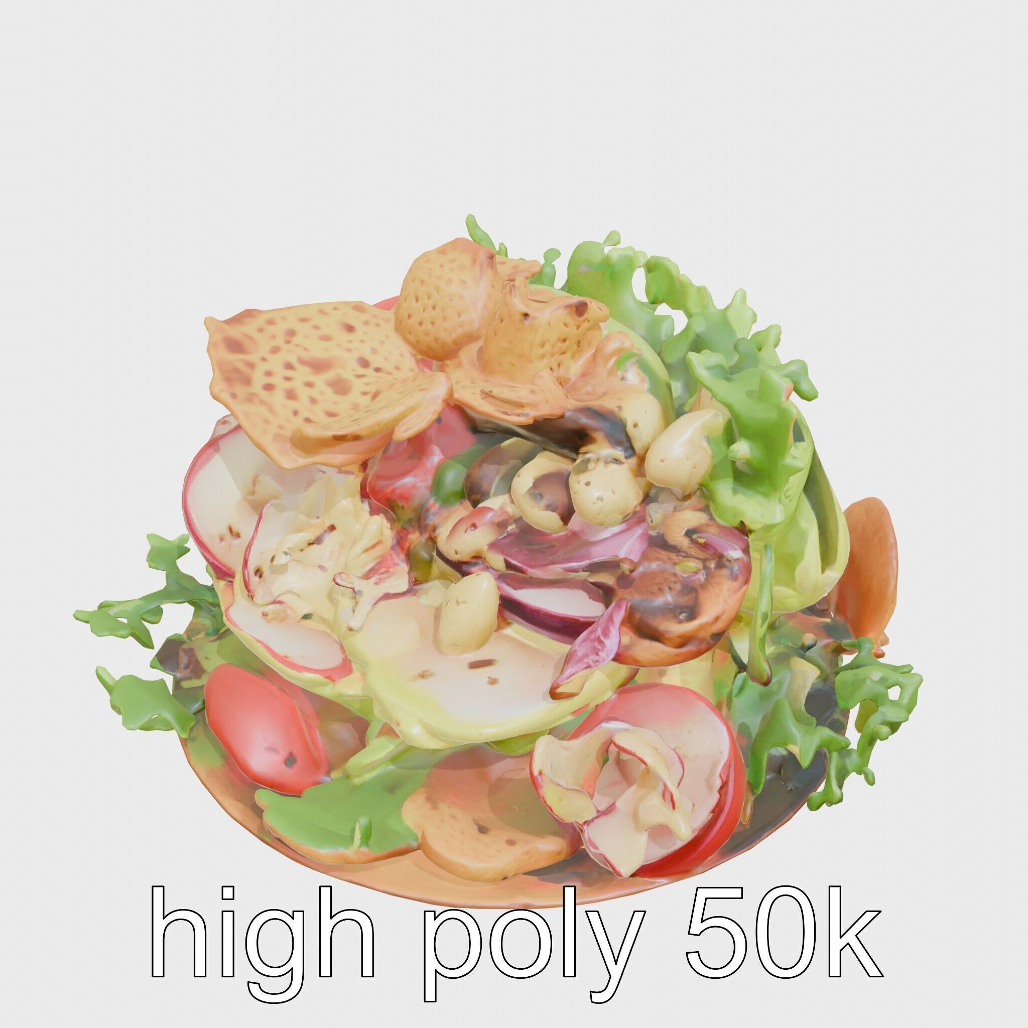 Lebanese Fattoush Salad 3D model pack Low-poly 3D model_11