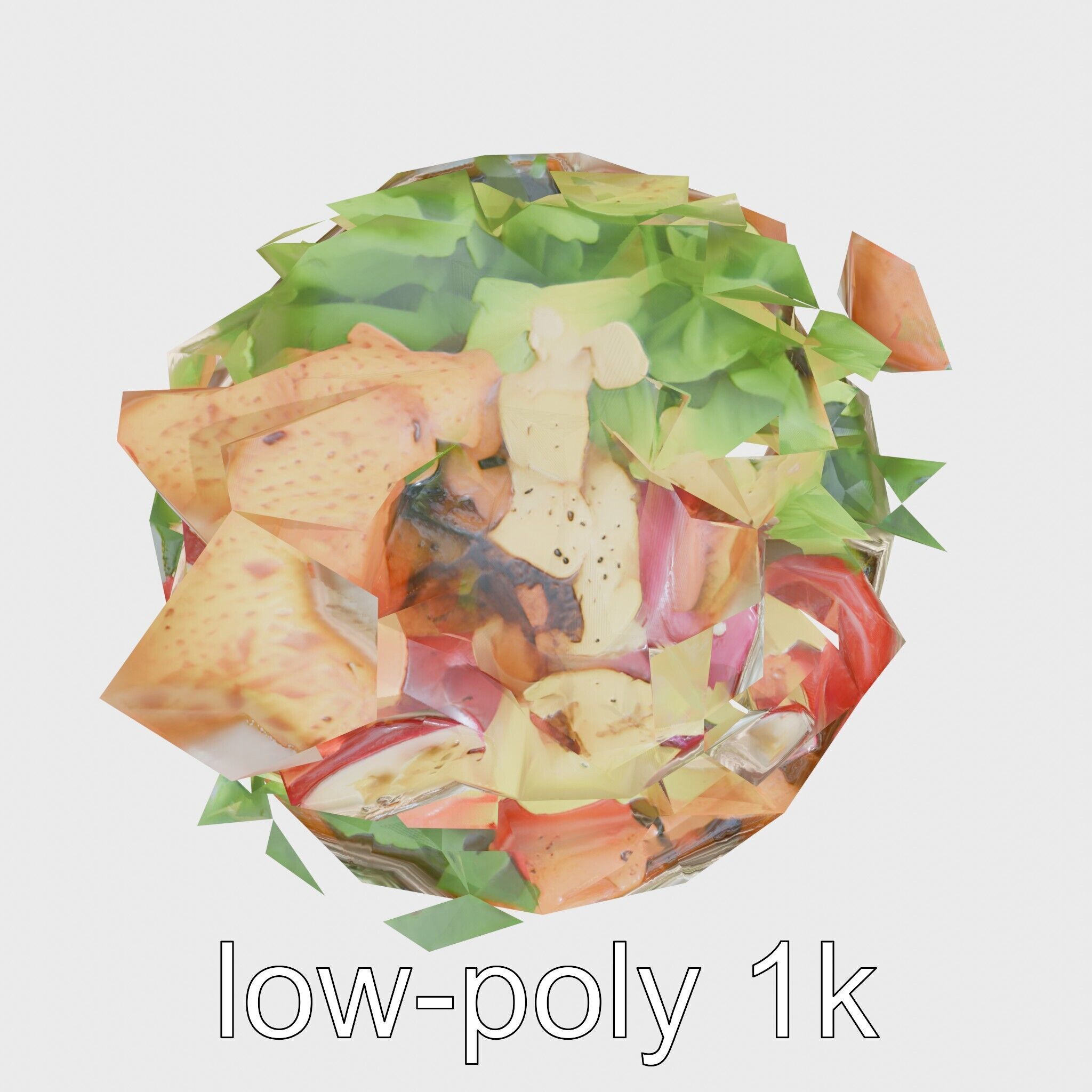 Lebanese Fattoush Salad 3D model pack Low-poly 3D model_13