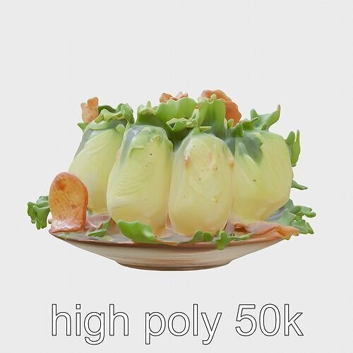 Lebanese Fattoush Salad 3D model pack Low-poly 3D model 3