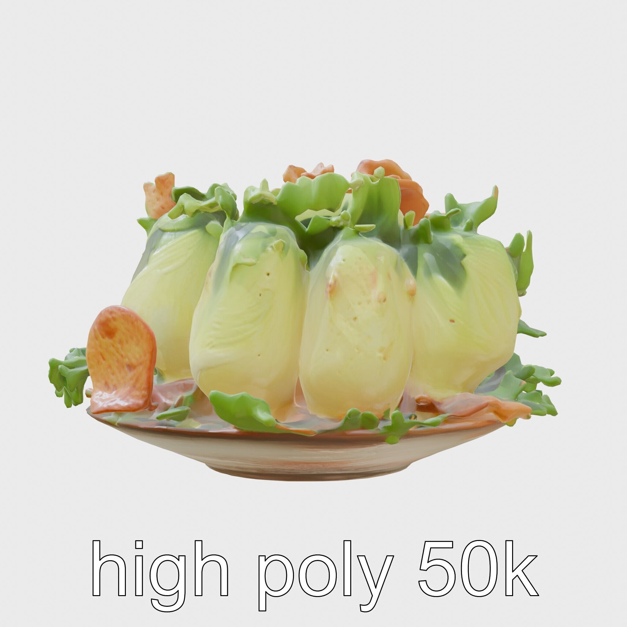 Lebanese Fattoush Salad 3D model pack Low-poly 3D model_5