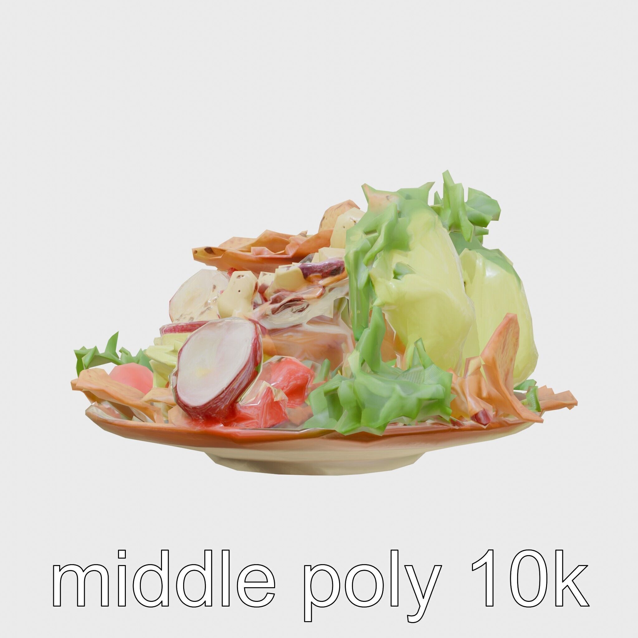 Lebanese Fattoush Salad 3D model pack Low-poly 3D model_12