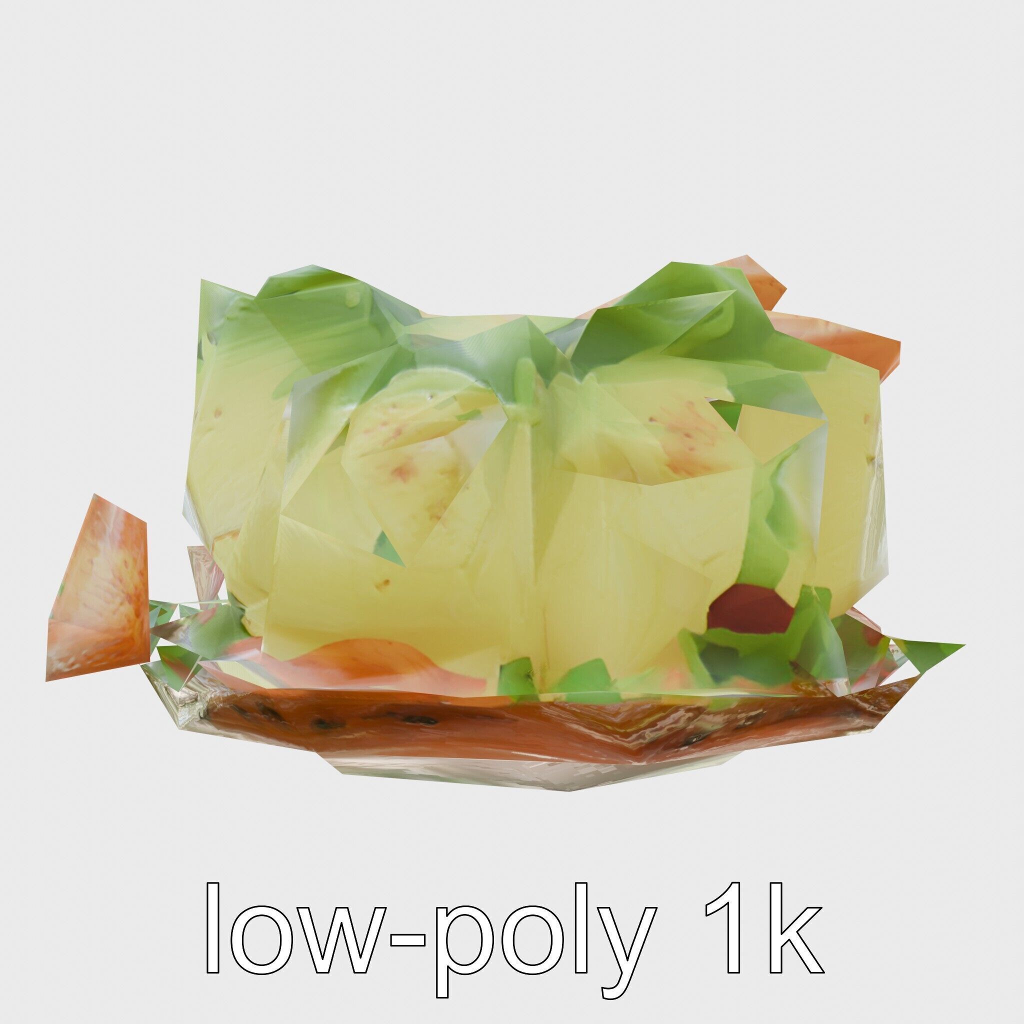 Lebanese Fattoush Salad 3D model pack Low-poly 3D model_17