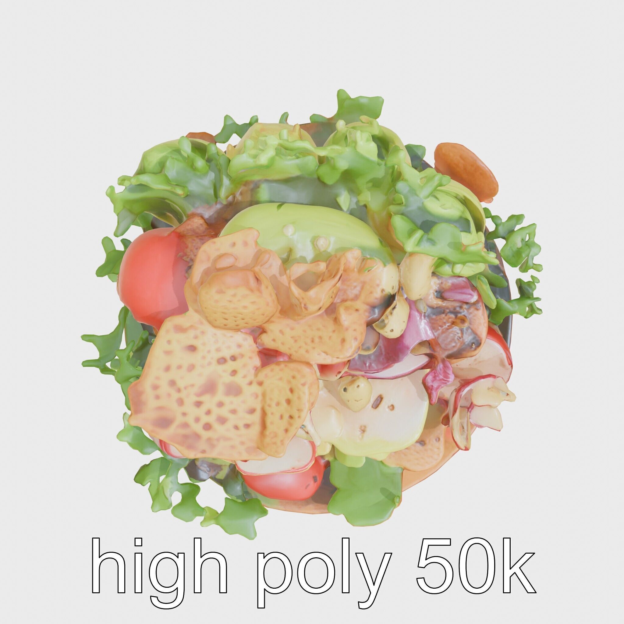 Lebanese Fattoush Salad 3D model pack Low-poly 3D model_19