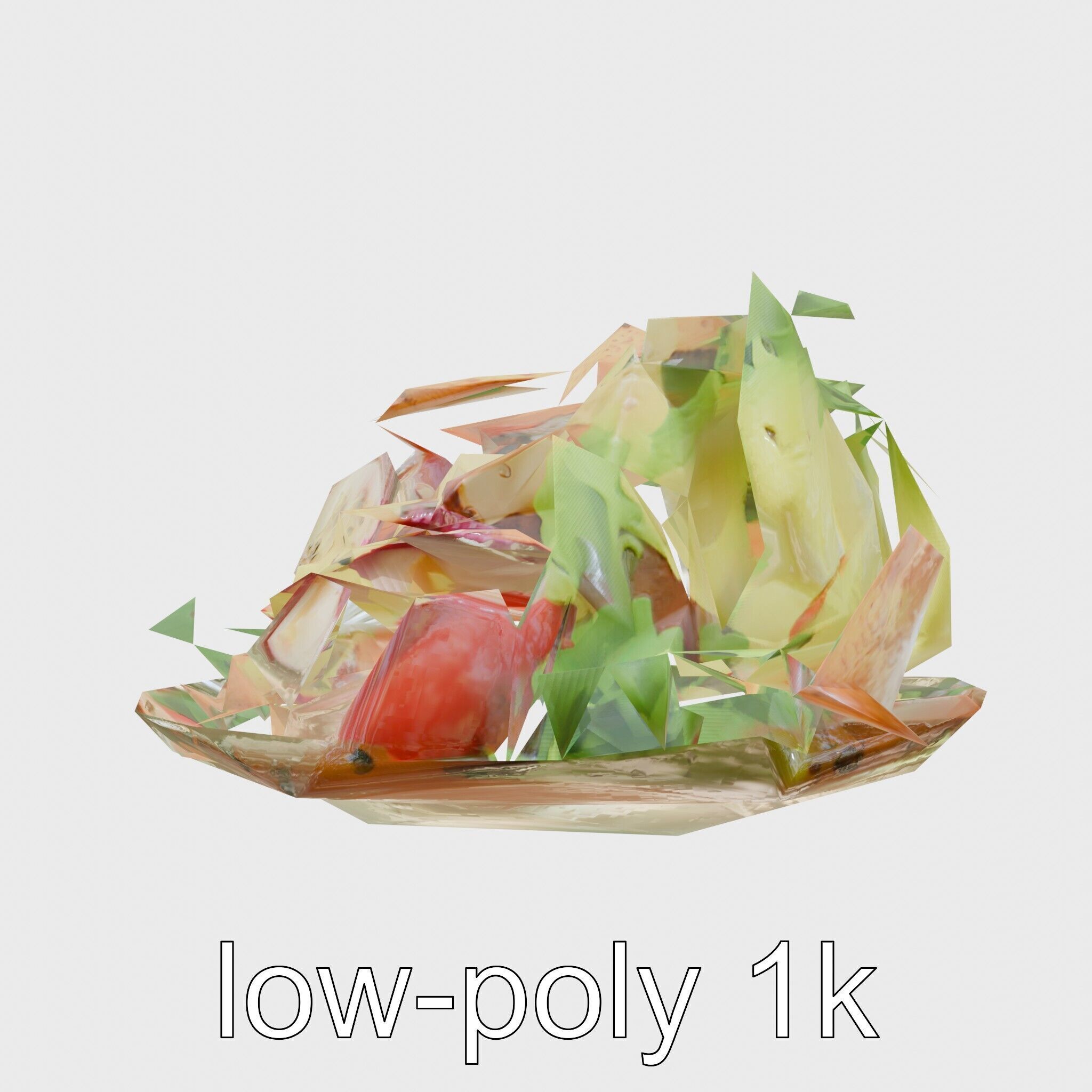 Lebanese Fattoush Salad 3D model pack Low-poly 3D model_7