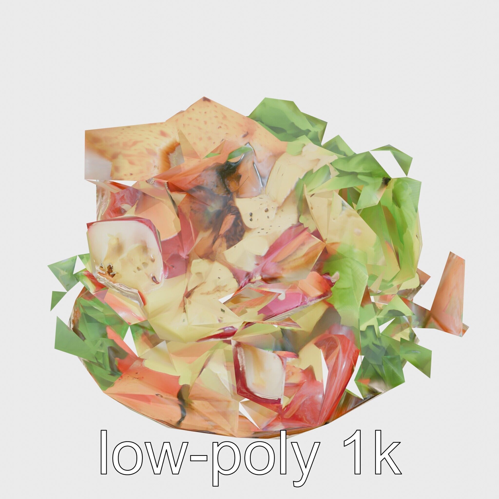 Lebanese Fattoush Salad 3D model pack Low-poly 3D model_33