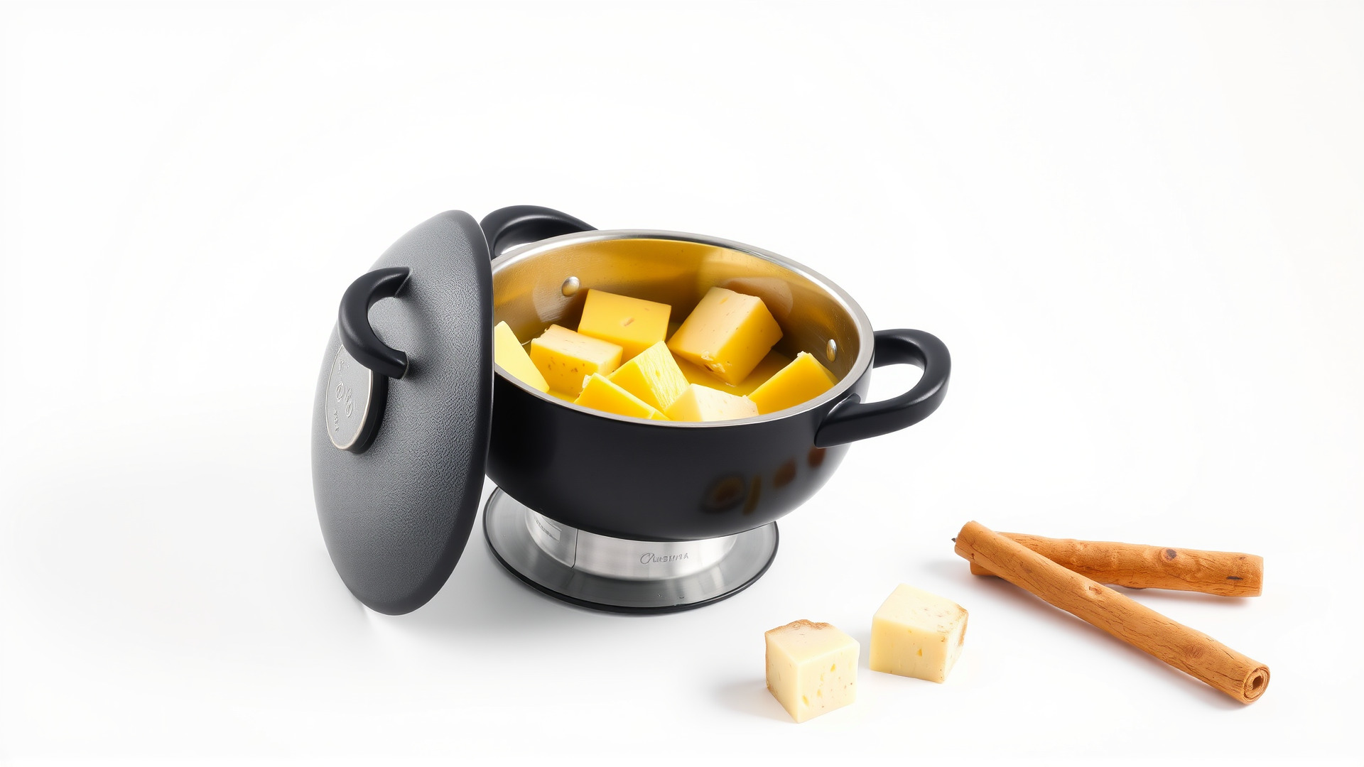 Swiss Fondue Pot with Cheese Cubes model pack Low-poly 3D model_6