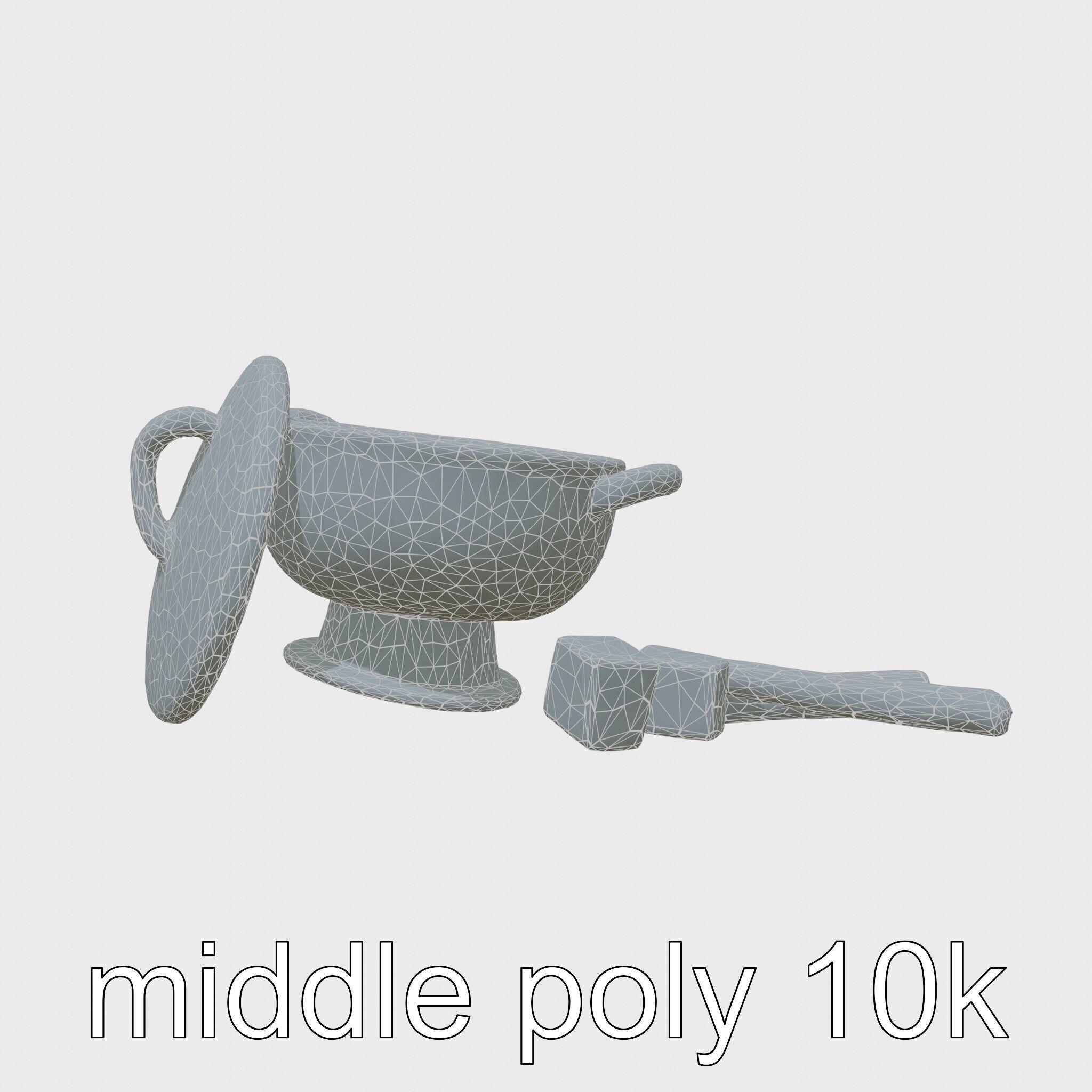 Swiss Fondue Pot with Cheese Cubes model pack Low-poly 3D model_23