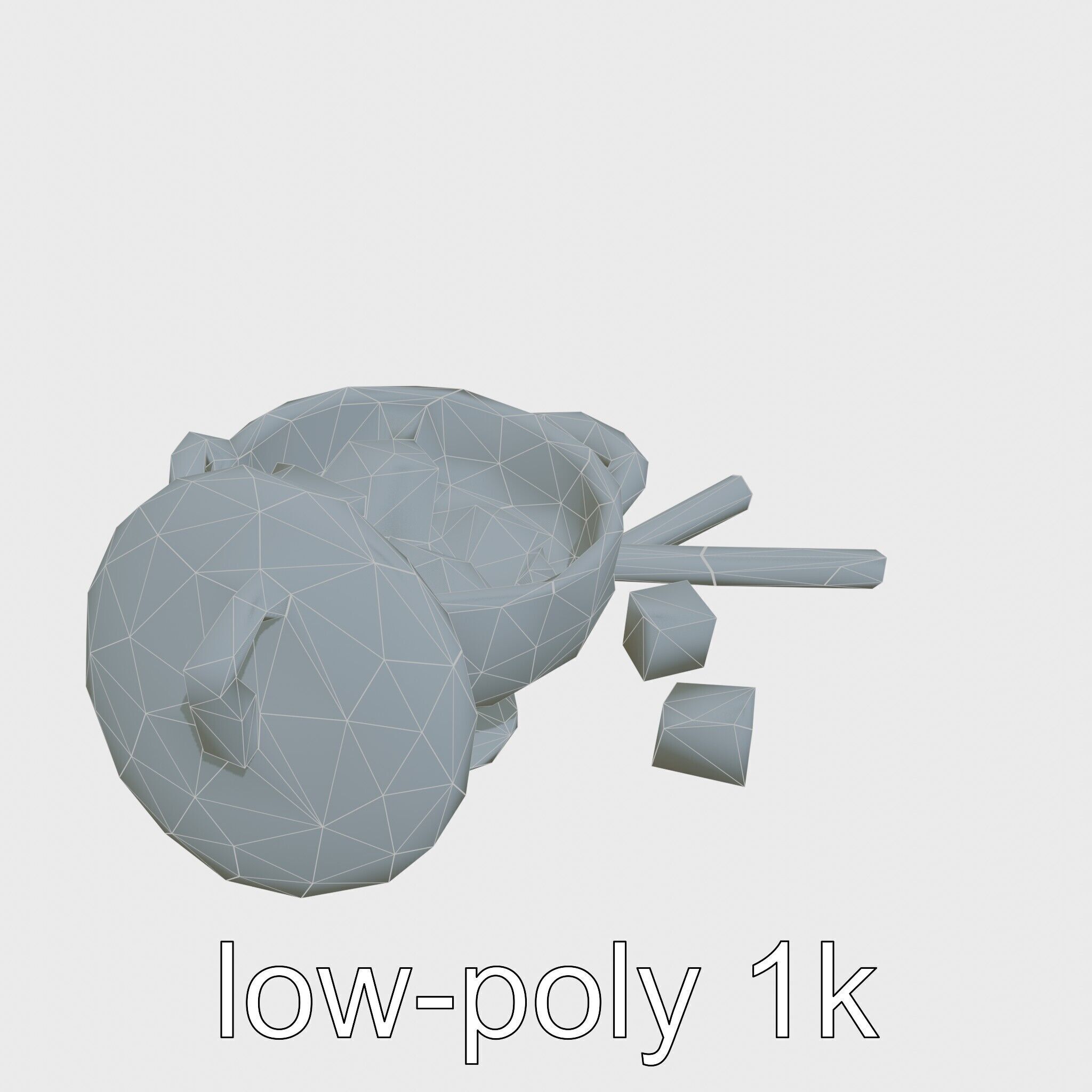 Swiss Fondue Pot with Cheese Cubes model pack Low-poly 3D model_20
