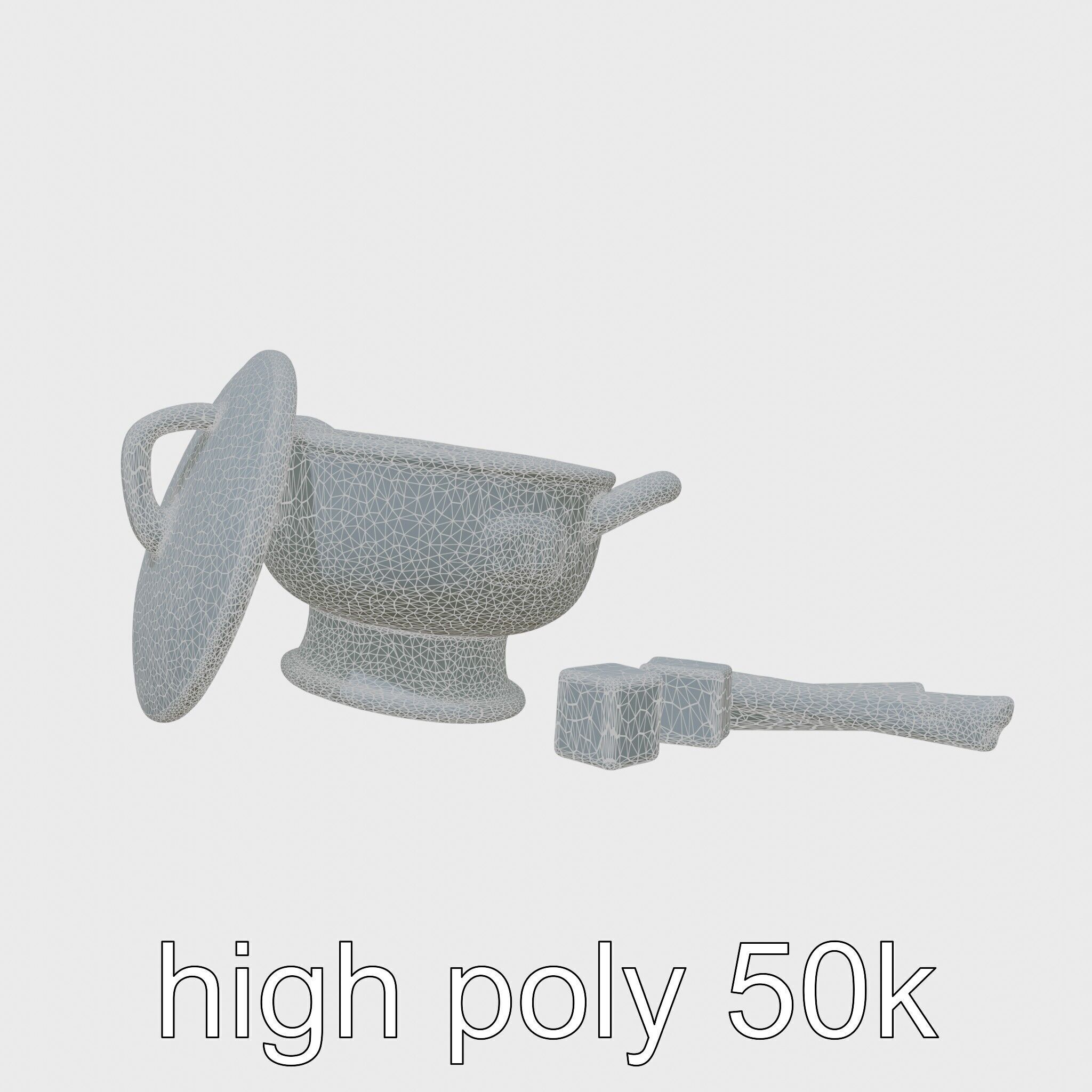 Swiss Fondue Pot with Cheese Cubes model pack Low-poly 3D model_22