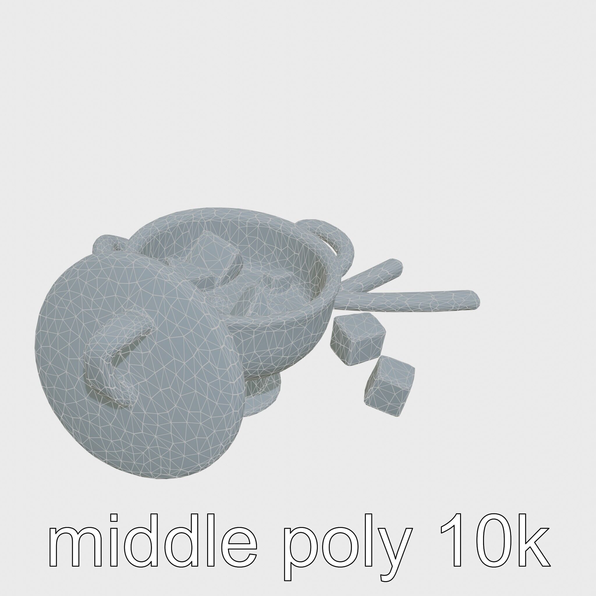 Swiss Fondue Pot with Cheese Cubes model pack Low-poly 3D model_15