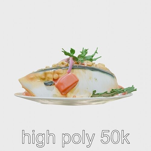 Peruvian Ceviche Dish Realistic 3D Model Pack Low-poly 3D model 3