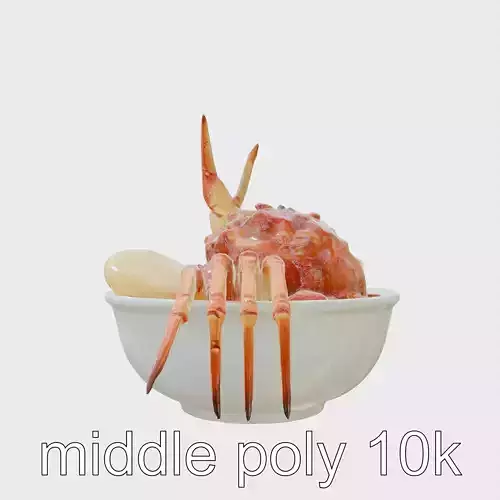 Singaporean Chili Crab Dish 3D Model Pack Low-poly 3D model