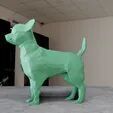 CHihuahua low poly statue STL 3D print model_2