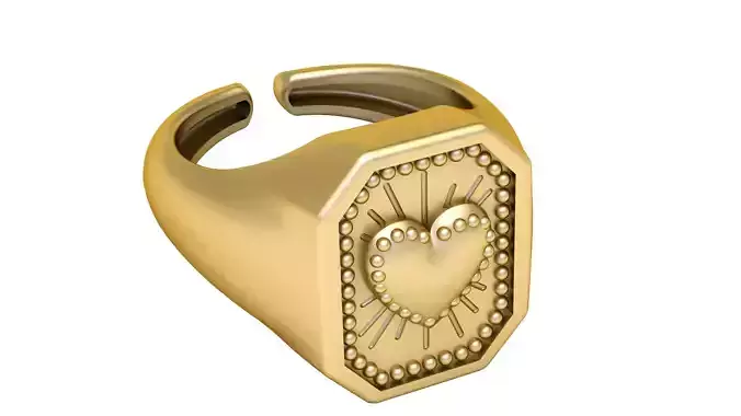 STYLISH HEART RING 3D PRINTABLE MODEL  3D print model