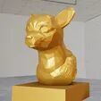 CHihuahua low poly bust STL statue 3d print 3D print model_1