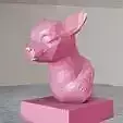 CHihuahua low poly bust STL statue 3d print