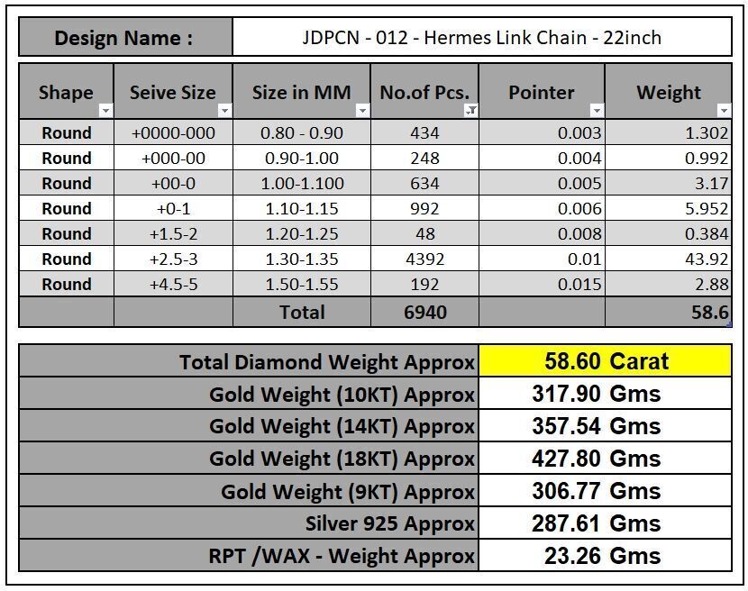 Custom Byzantine Diamond Link Chain - Hermes Bracelet Link 3D print model_17