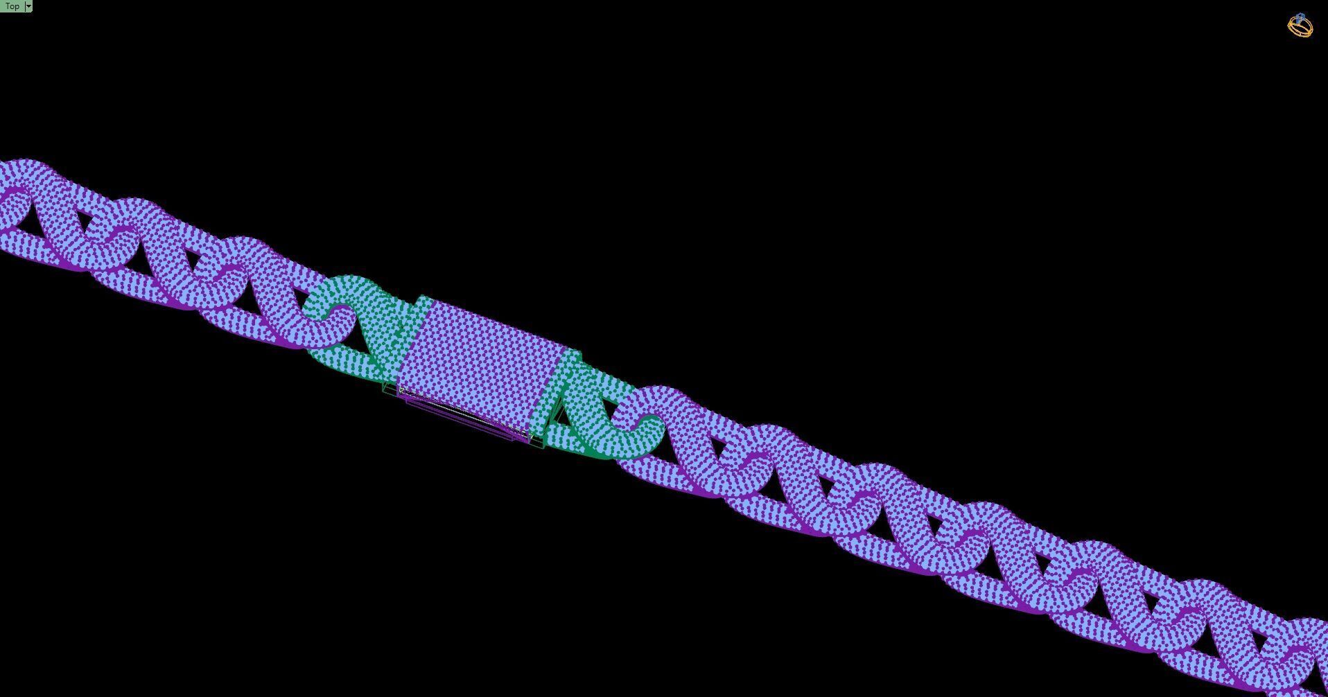 Custom Byzantine Diamond Link Chain - Hermes Bracelet Link 3D print model_13