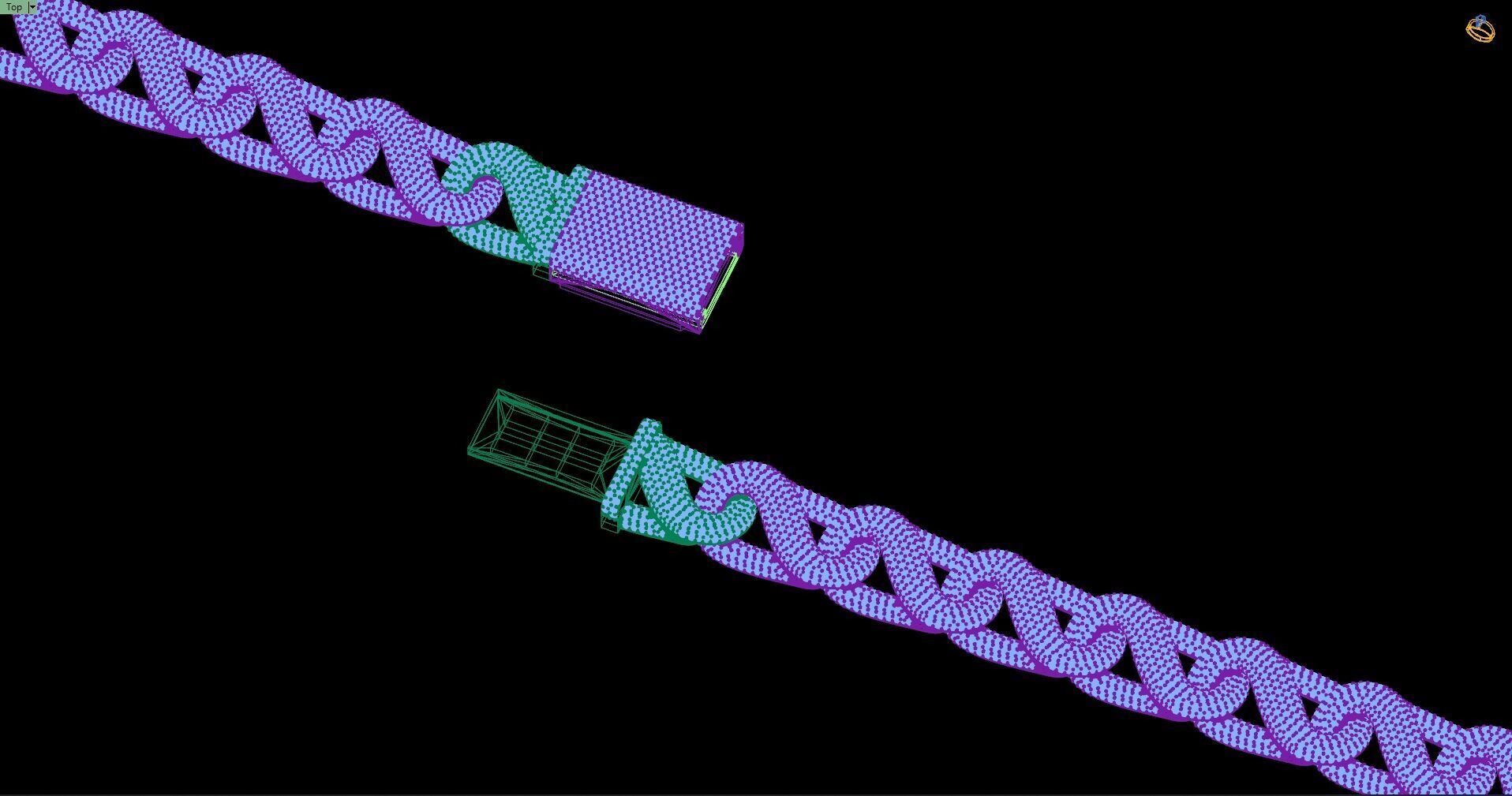 Custom Byzantine Diamond Link Chain - Hermes Bracelet Link 3D print model_12