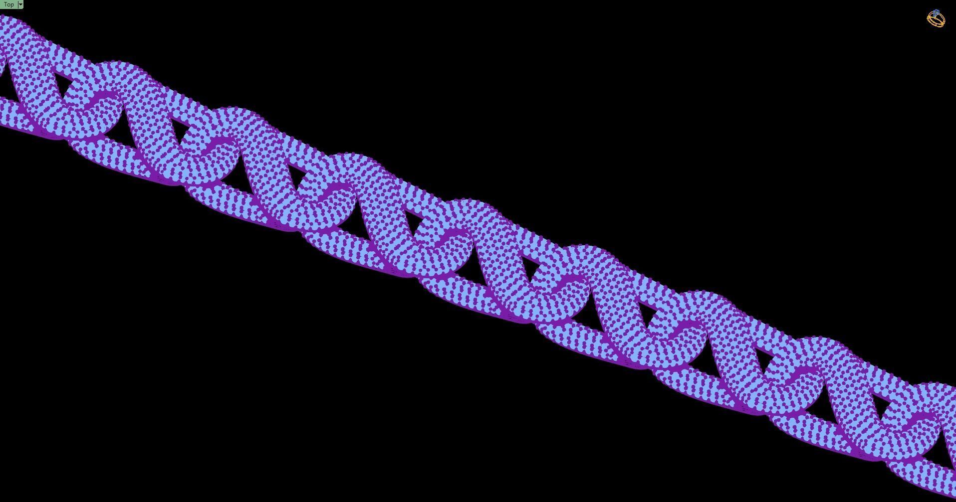 Custom Byzantine Diamond Link Chain - Hermes Bracelet Link 3D print model_14