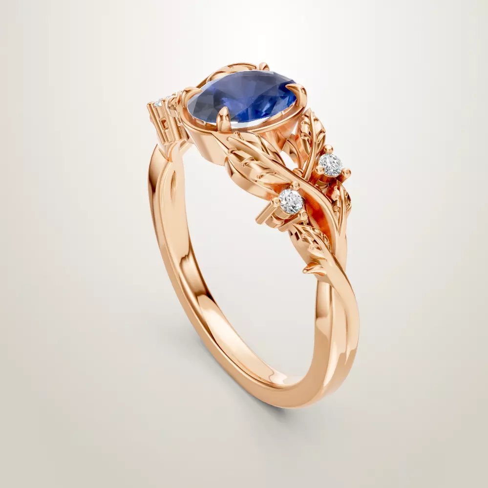 Floral Engagement Wedding Ring for Women 13 3D print model