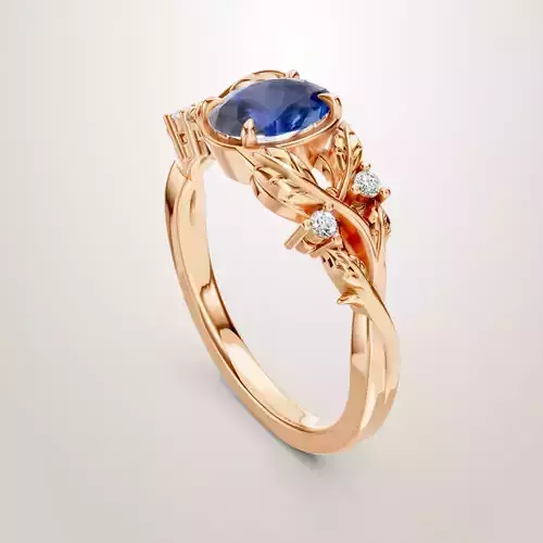 Floral Engagement Wedding Ring for Women  13 3D print model