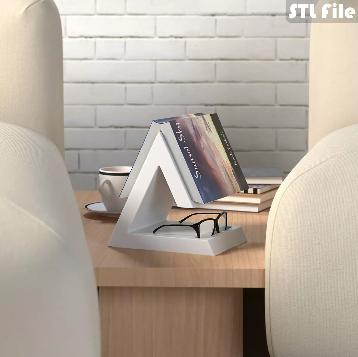 Minimalist Book Rest with caption 3D print model