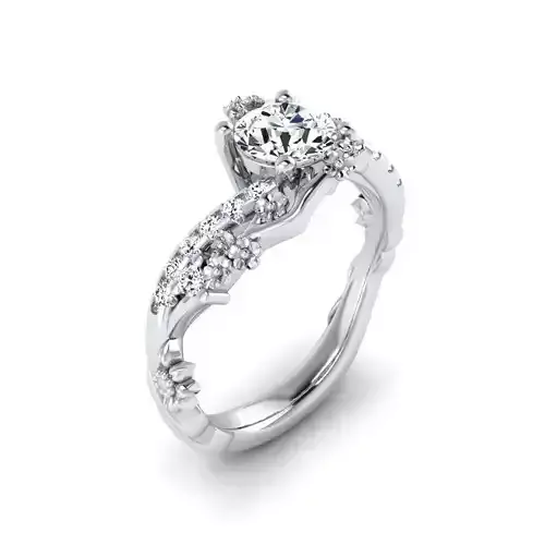 Floral Engagement Wedding Ring for Women 14 3D print model