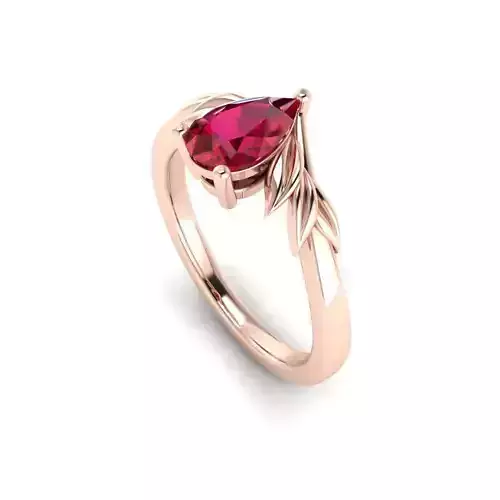 Floral Engagement Wedding Ring for Women -15 3D print model