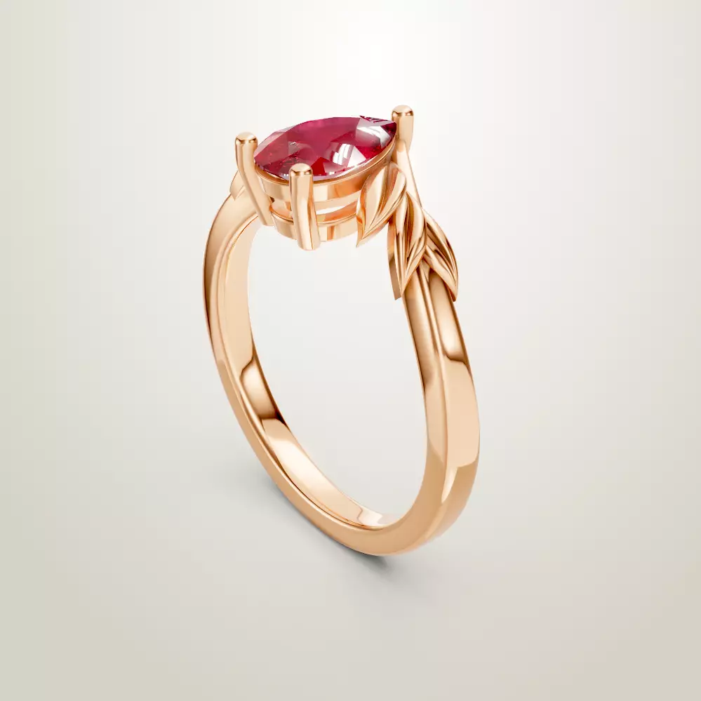 Floral Engagement Wedding Ring for Women -15 3D print model