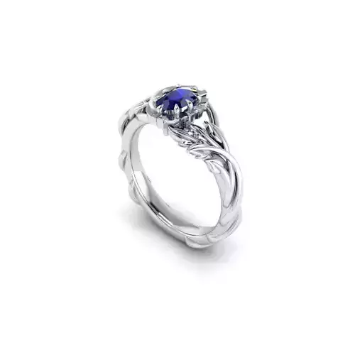 Floral Engagement Wedding Ring for Women 16 3D print model