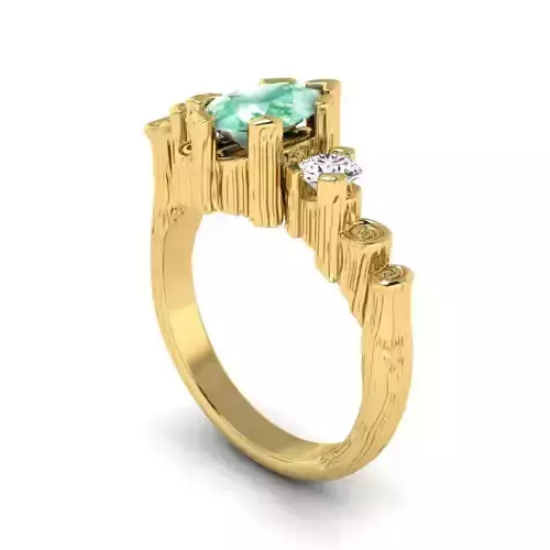  Floral Engagement Wedding Ring for Women wood ring 
