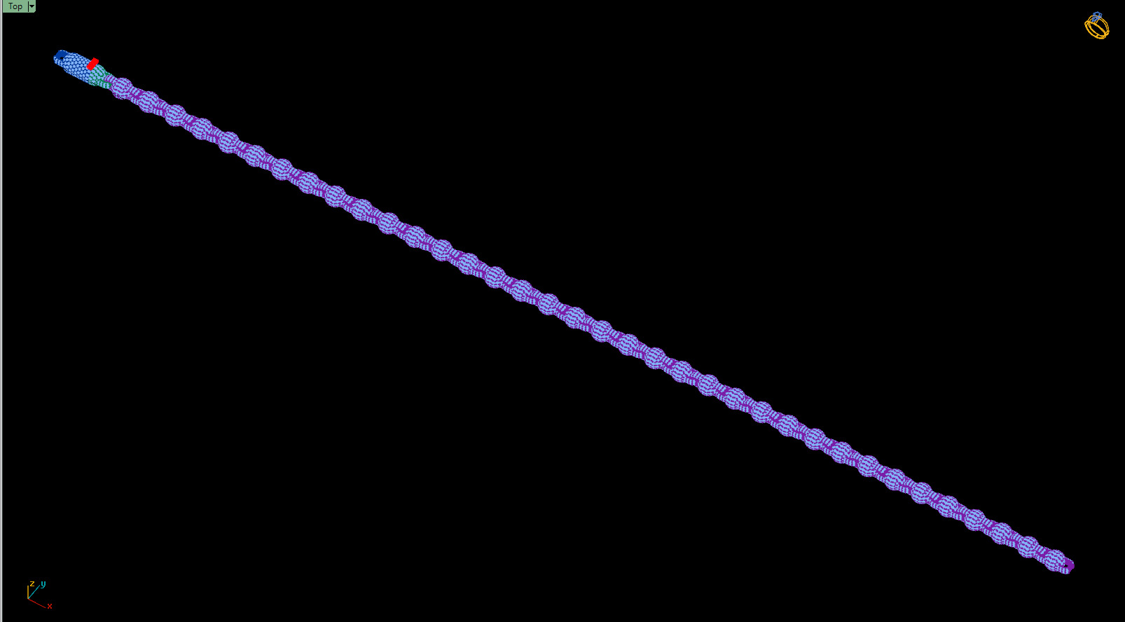 Custom Sphere Ball Diamond Chain - Ball Link -  chain link 3D print model_16