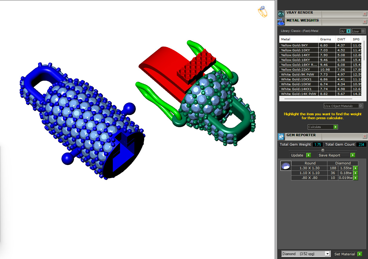 Custom Sphere Ball Diamond Chain - Ball Link -  chain link 3D print model_13