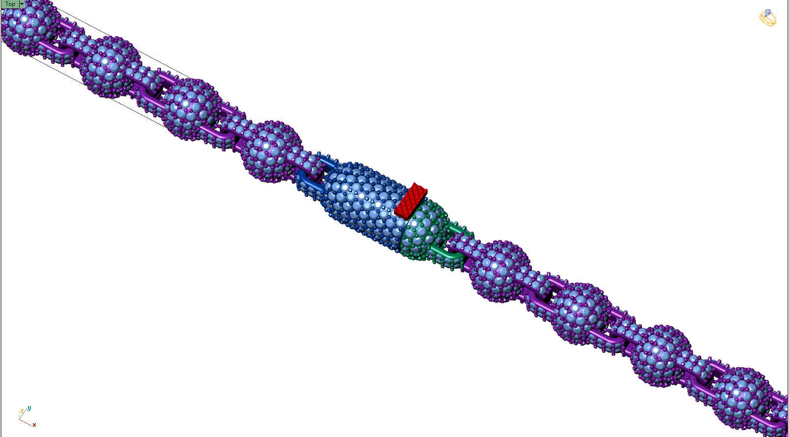 Custom Sphere Ball Diamond Chain - Ball Link -  chain link 3D print model_9