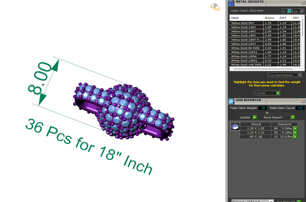 Custom Sphere Ball Diamond Chain - Ball Link -  chain link 3D print model_14