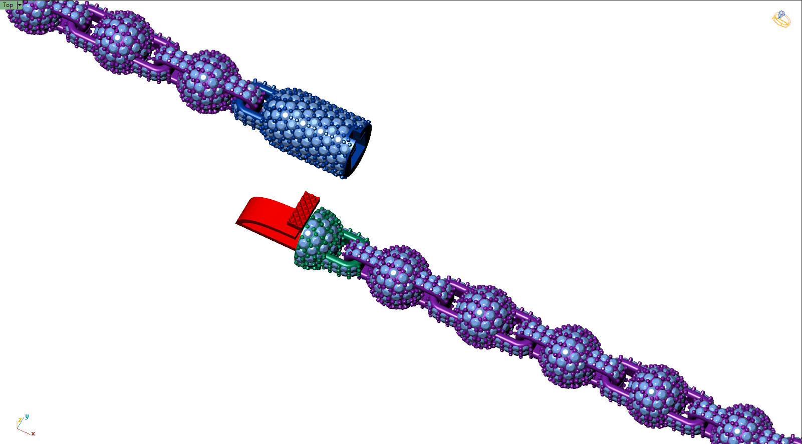 Custom Sphere Ball Diamond Chain - Ball Link -  chain link 3D print model_10