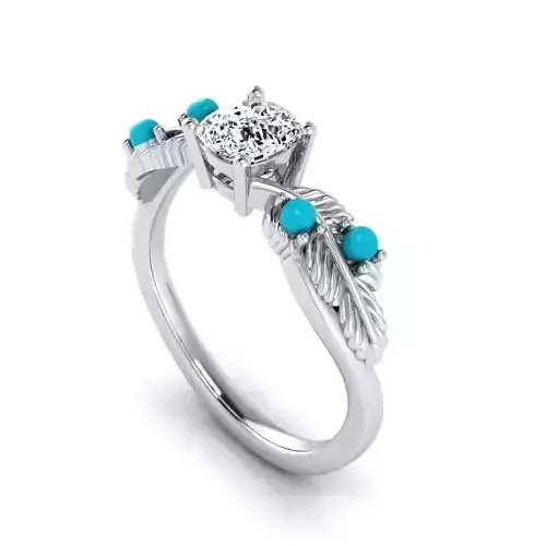 Turquoise Feather Ring