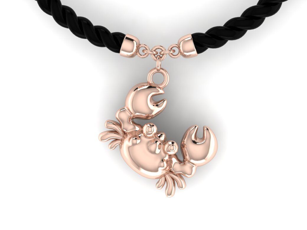 crab pendant charm 3D print model_1