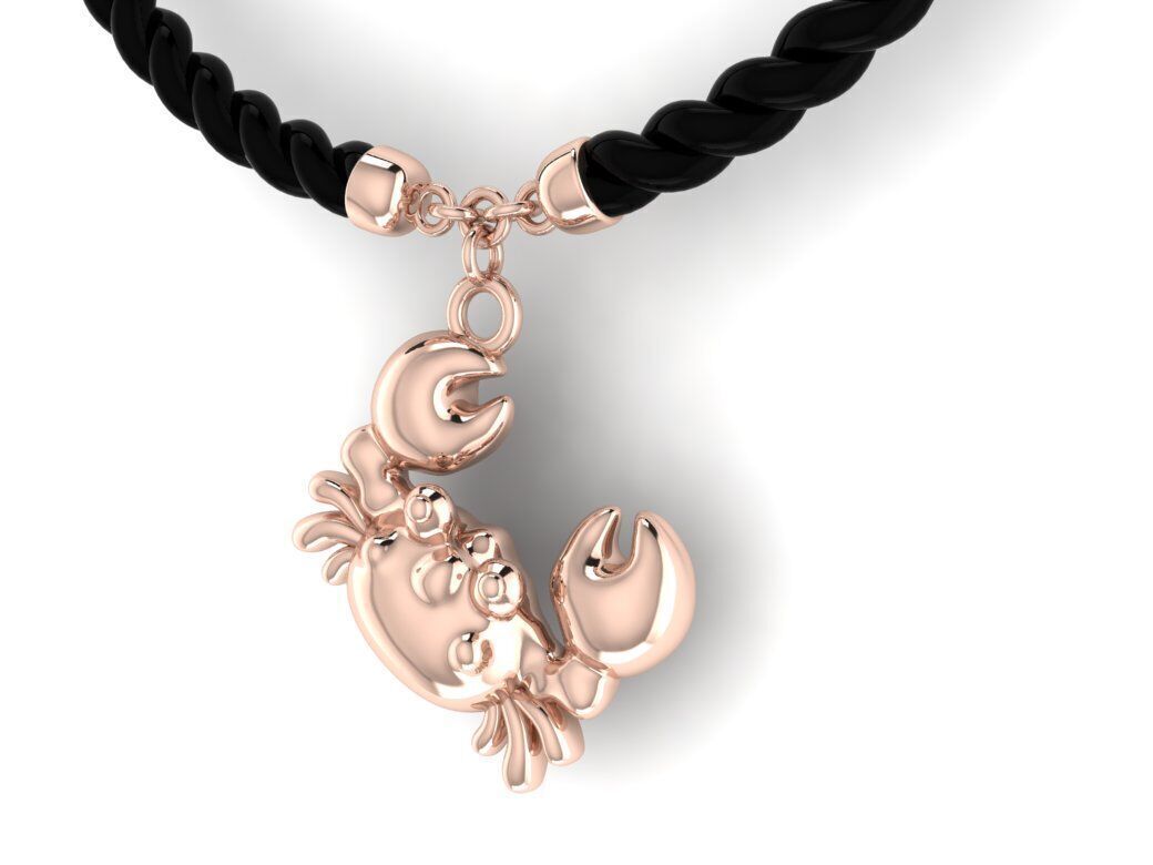 crab pendant charm 3D print model_4
