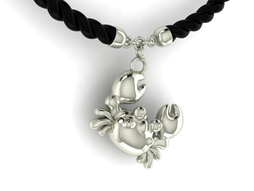 crab pendant charm 3D print model_2