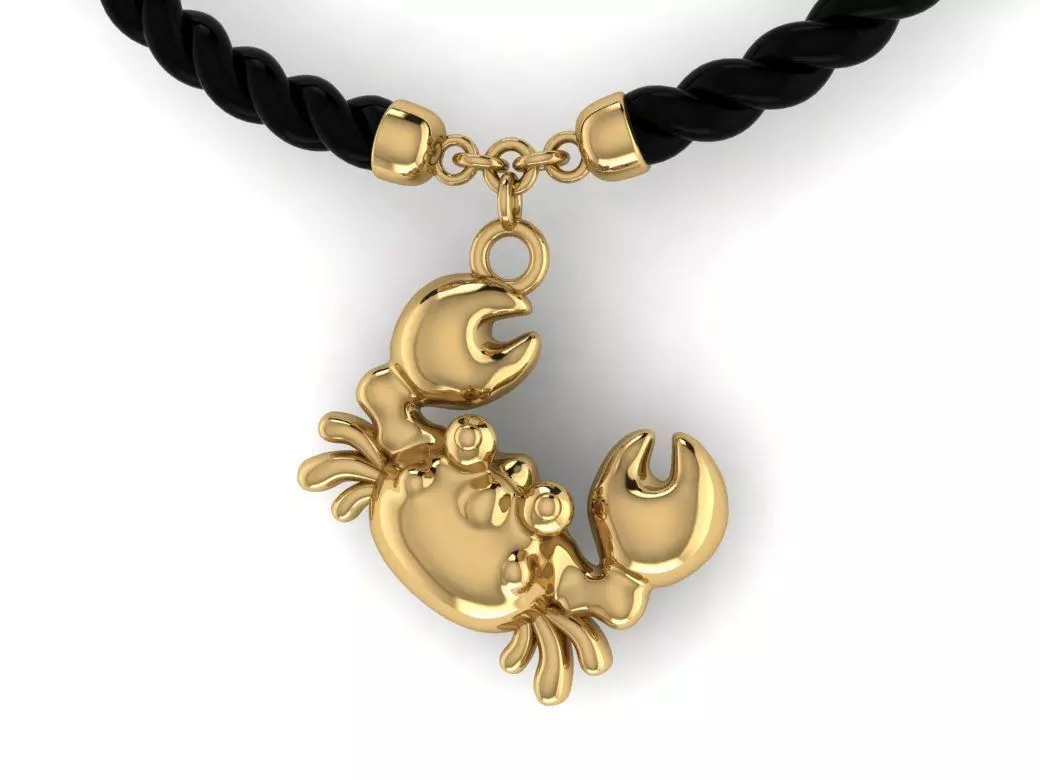 crab pendant charm 3D print model_0