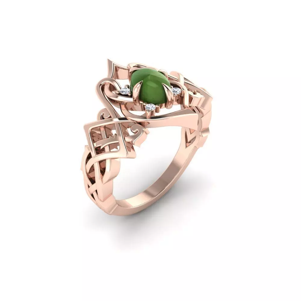 Floral Engagement Wedding Ring for Women 19 3D print model